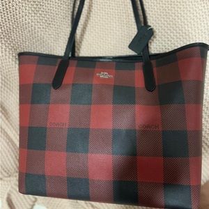 Coach Leather Tote Buffalo Print